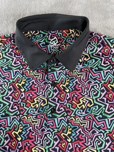 Deolax Polo Herren Performance mehrfarbig Aztekenmuster Golfshirt in Größe XXL EUC - Bild 1 von 9