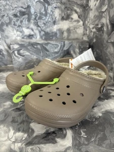 Zuecos Crocs forrados marrones niños talla UK 4/REF13 - Imagen 1 de 5