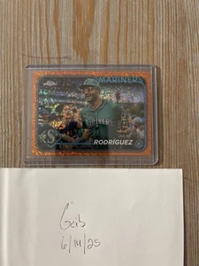 2024 Topps Chrome Julio Rodriguez Image Variation Sp Orange Speckle /25 MARINERS - Picture 1 of 2