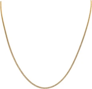 14k Yellow Gold 30" Long/2.0mm Wide Curb Cuban Link Chain Slip-On Necklace - Picture 1 of 5
