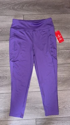 BCG Girls Size Large 12-14 Purple Athletic Leggings New W/ Tags Side Pockets  - Image 1 of 4