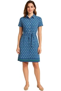 NUOVO abito camicia midi Max Studio blu floreale bottoni davanti taglia large cottage boho - Foto 1 di 7
