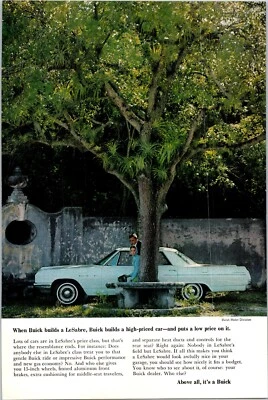 PRINT AD 1964 Buick LeSabre Under a Tree 6.5 x 10 - Image 1 of 3