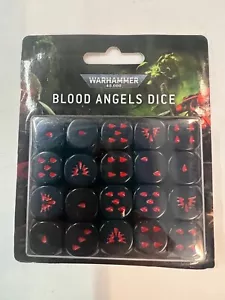 Blood Angels Dice 40K Warhammer Games Workshop 40,000 NEW Black with Red - Picture 1 of 2