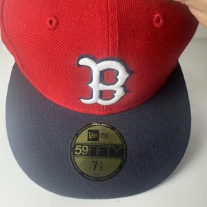 Boston Red Sox Fitted New Era Grey Bottom 7 3/8 - Picture 1 of 7