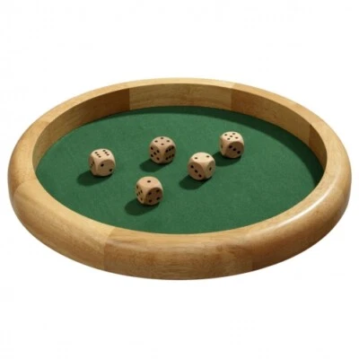 PHILOS Würfelbrett - extra groß - Hevea-Holz - Würfelfläche mit Filz - 40cm