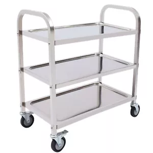 Servierwagen Küchenwagen Küchentrolley Rollwagen Abräumwagen Metall Edelstahl - Bild 1 von 11