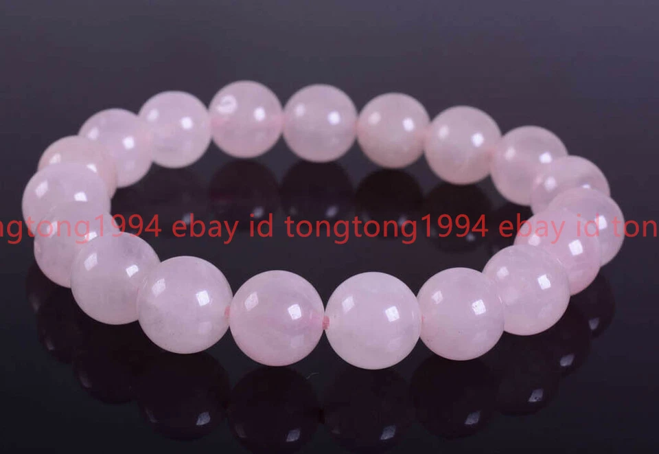 10mm Mode Rose Quarz Runden Edelstein Perlen Dehnbar Armband 19cm - Bild 1 von 4