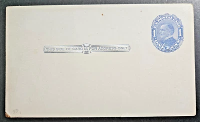 US Postal Card ScUX21, 1c blue, preprinted, Mint CV$17.50 (504C118) - Image 1 of 2