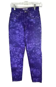 Guess by Georges Marciano Vintage 80's Y2K Women's Purple Tie Dye Denim Jeans 26 - Picture 1 of 10
