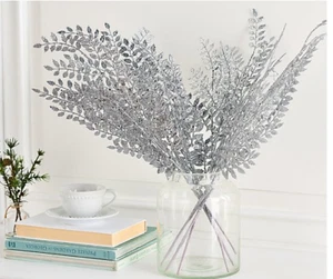 Set of 6 Shimmery Leaf Picks by Valerie in Silver - Picture 1 of 1