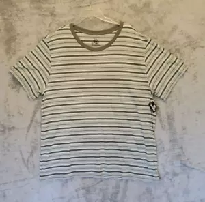 OT Revolution T-Shirt Mens XL Gray Crew Pullover Short Sleeve Striped Cotton - Picture 1 of 10