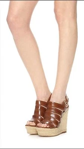 NEW $348 Rachel Zoe Gia Espadrille Wedge Sandals Shoes 8.5 M Brandy - Picture 1 of 6