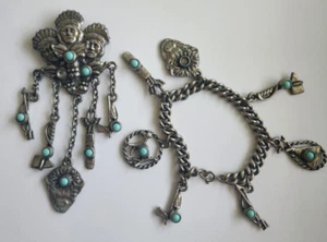 Bettelarmband und Brosche Hänger Set LESEN - Bild 1 von 23