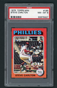 1975 Topps Mini #185 Steve Carlton PSA 8