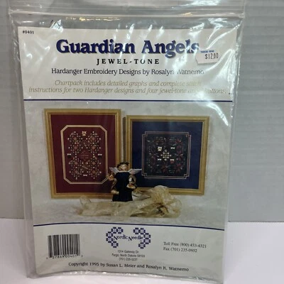GUARDIAN ANGELS Jewel Tone - Hardanger Embroidery Designs - Pattern Only - Image 1 of 4