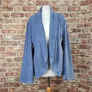 April Cornell 1940s Velvet Jacket Blazer XL Light Blue - New - Picture 1 of 14