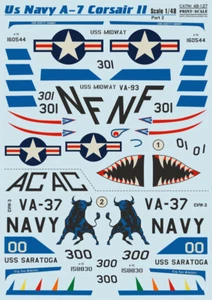 Calcomanía de impresión escala 48-127 escala 1/48 para avión - Marina de los Estados Unidos A-7 Corsair ll parte 2 - Imagen 1 de 12