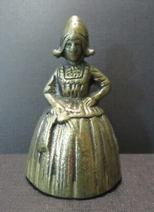 Vintage Woman in Dress with Purse Brass Bell 3.0” - Picture 1 of 4