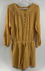 Nwt Gigio Mustard Yellow Long Sleeve Romper Buttons Pockets Womens M Boutique