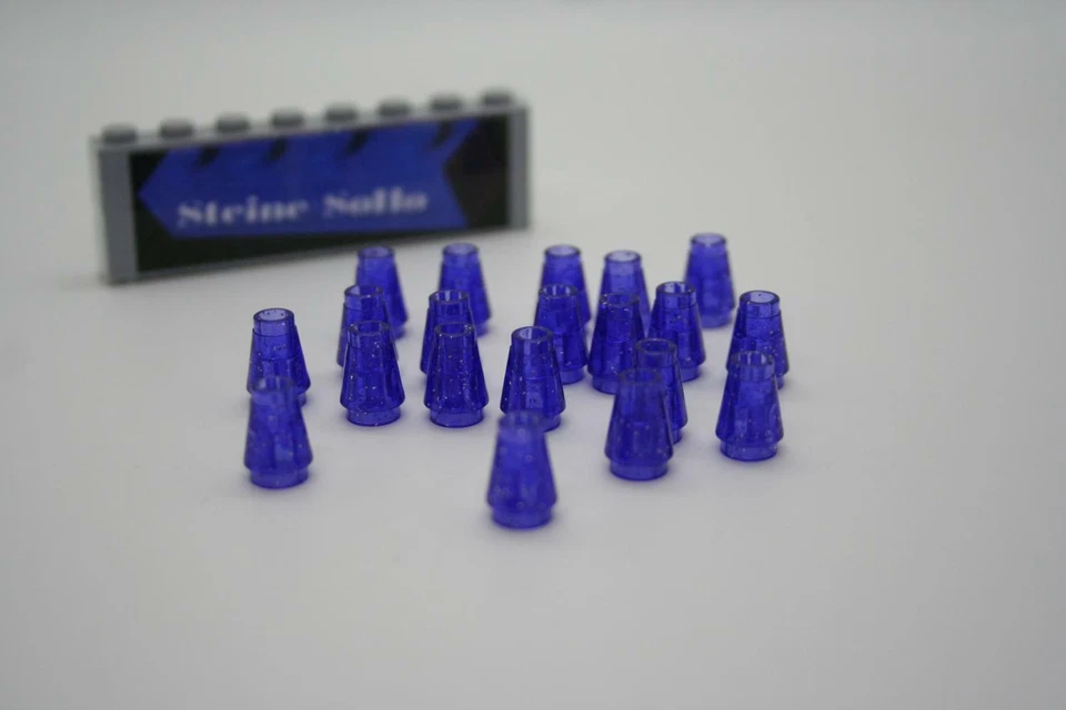 Lego (c) 20x Glitter transp lila Kegel - Stein - 1x1 - 4589b - purple flat - Bild 1 von 1