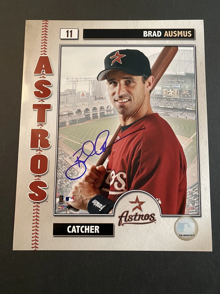 Foto firmada por Brad Ausmus de 8x10 autografiada de béisbol de los Astros de Houston certificado de autenticidad Foto 1 de 1