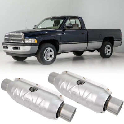 Par de convertidores catalíticos de entrada/salida de 2,5" de alto y flujo para Dodge Ram 1500 Foto 1 de 4