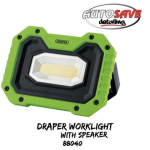 Draper 88040 Rechargeable Worklight Wireless Speaker Green - Picture 1 of 2