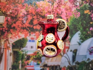 Jarra Roja de Sangría Vino Navidad Adorno Mercado Mundial Copa ESPAÑA - Imagen 1 de 4