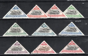 Mozambique Company Stamp Scott #165-174, Airplane Over Beira, Used, SCV$11.85 - Picture 1 of 1
