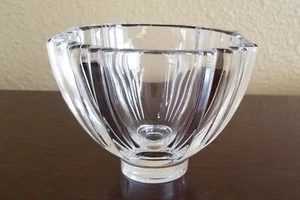 KOSTA BODA Sweden CRYSTAL Art Glass 4" ROMAN Square Fluted BOWL Bengt Edenfalk - Picture 1 of 6
