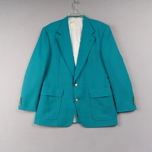 Abrigo deportivo Andhurst Blazer para hombre 42R hecho en EE. UU. forrado verde azulado dorado chaqueta de golf - Imagen 1 de 16
