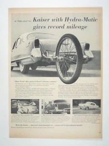 Vintage Kaiser Car Advertisement Hydra-Matic Record Mileage Test Print AD 1953 - Picture 1 of 2
