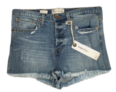 Shorts jeans Band Of Gypsies Zoey corte tamanho 28 azul desgastado NOVO jeans FOFO - Imagem 1 de 4