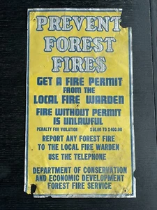 Original Prevent Forest Fire Sign Aluminum Smoky The Bear Advertising Signs - Picture 1 of 6