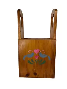 Caja de madera hecha a mano con forma de corazón en asas cargador juguete basura etc. - Imagen 1 de 9