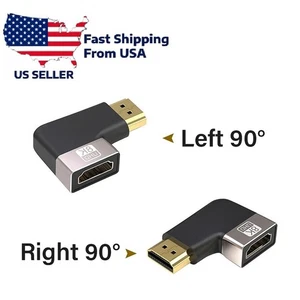 HDMI 2.1 90° Adapter Left/Right Angle 8K@60Hz Male to Female Extender - Picture 1 of 7