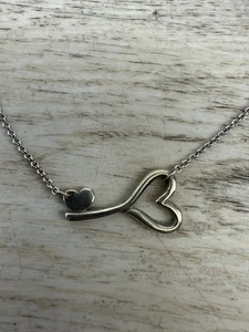 James Avery Retired Sterling Silver Heart Lock Key Adjustable Necklace 16” SM - Picture 1 of 4