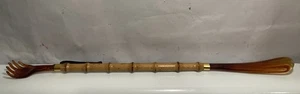 VTG Italy Long Faux Bamboo Mid Century 1960s Back Scratcher Shoehorn Resin HTF - Picture 1 of 7