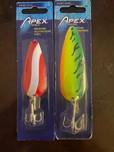 2 - Apex, Jigging Spoons, 1 Firetiger, 7/8 oz., 1 Red & White 5/8 oz. - Picture 1 of 2