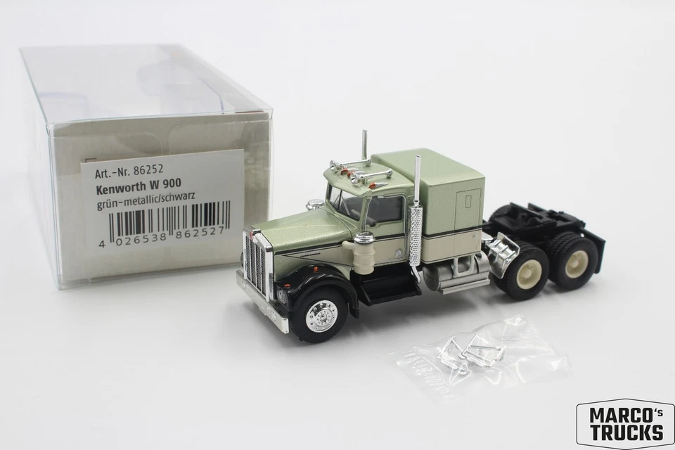 Brekina Kenworth W900 Sattelzugmaschine, grün Nr. 86252 1/87 /BRN2297 - Bild 1 von 1