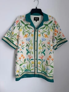 Malibu By Drill Clothing Co Button Up Shirt Mushroom Botanical Mens S - Picture 1 of 8