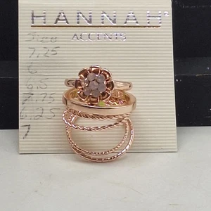 Hannah Akzente roségoldfarben floraler Ring 6er Set - 6 6,25 6,5 7 7,25 7,75 - Bild 1 von 1