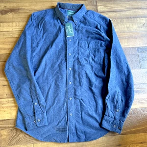 Neu mit Etikett Woolrich Herrenhemd Large marineblau Sportsman Sämisch Flanell Large lang - Bild 1 von 5