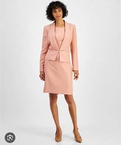 Neu mit Etikett Le Suit Schalkragen Jacke Kleid Anzug Set Dusty Rose Schimmer 12P - Bild 1 von 9