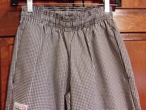 Chefwear Chef Pants  Black & White Houndstooth Pull-On w/ Pockets Sz XS NEW- USA - Picture 1 of 13