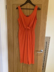 Primark Ladies Orange Knot Front Maxi Dress Size 10 - Picture 1 of 13