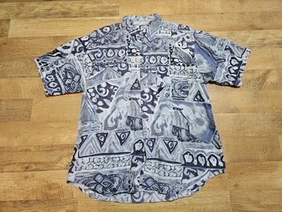 vintage 80's 90's Impact size large 100% silk short sleeve button down shirt - Image 1 of 4