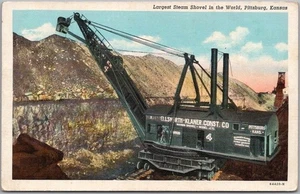 PITTSBURG, Kansas Postcard "Largest Steam Shovel in the World" Mining / 1941 - Picture 1 of 2