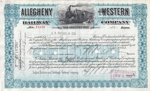 1943 Allegheny & Western Railway Co Kapitalstock Zertifikat - B&O, CSX - Bild 1 von 1